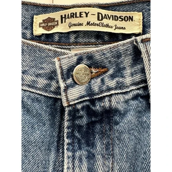 Harley-Davidson Mens Boot Cut Jeans Medium Wash Blue Denim 34x34 - Picture 4 of 8